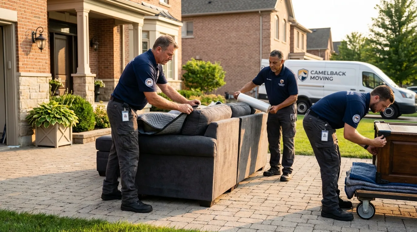 Large estate moving crew wrapping furniture in Winter Park, FL