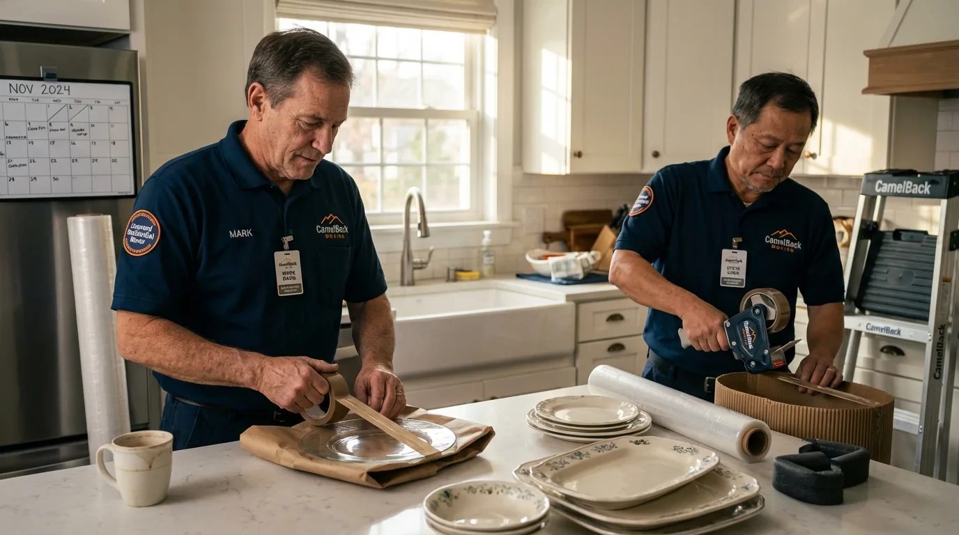 Professional crew packing kitchen dishware in Winter Park, FL